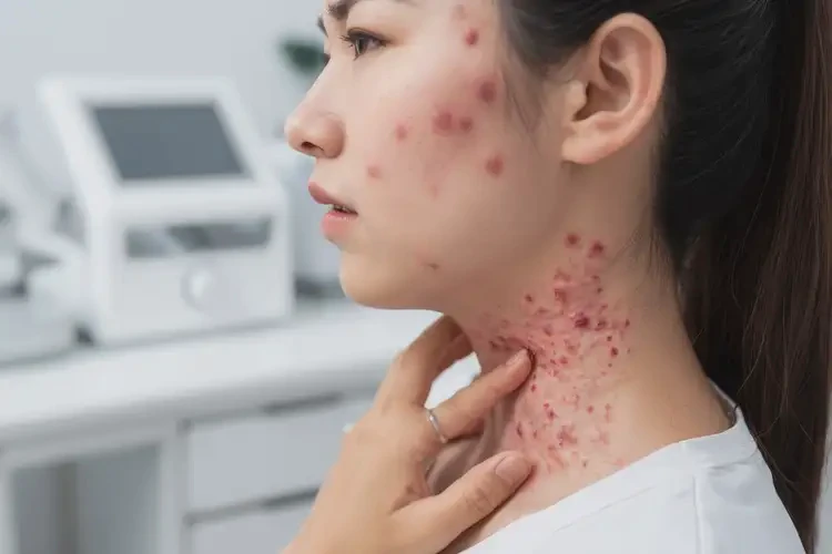 女生脖子上經(jīng)常長濕疹不管它會自己好嗎(圖4)