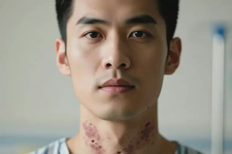 男生脖子長(zhǎng)濕疹不管它會(huì)自己好嗎(圖1)