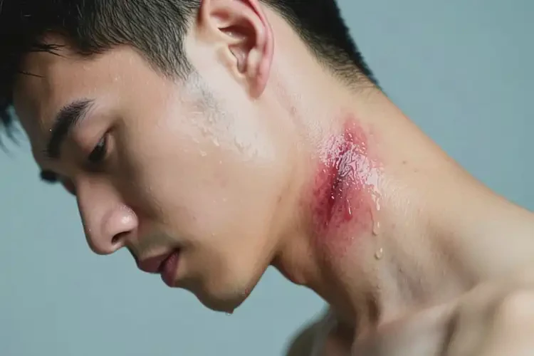 男性脖子上長濕疹不管它會自己痊愈嗎(圖1)