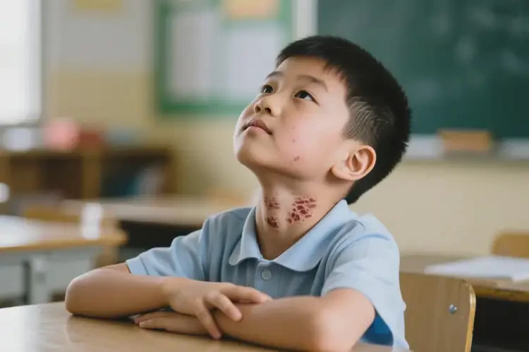 中學生脖子容易起濕疹能靠自己自愈嗎(圖1)