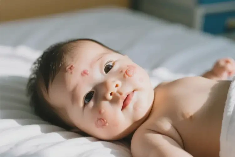 小兒臉上有濕疹不管它會(huì)自己痊愈嗎(圖2)