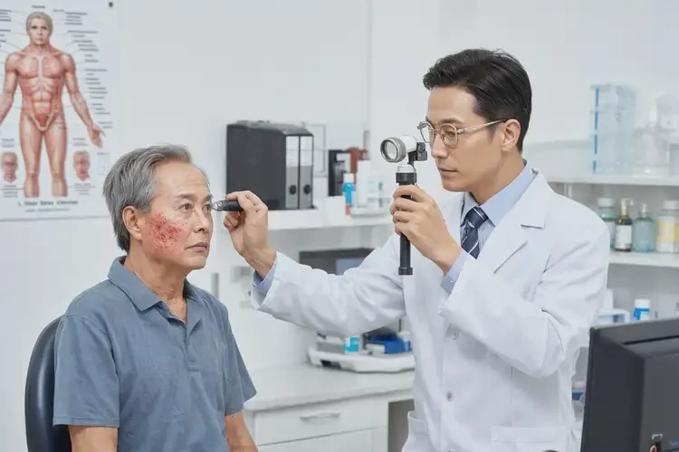 老年人臉上偶爾長濕疹不管它會自己自愈嗎(圖1)