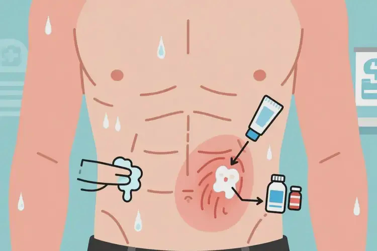 男性肚子上偶爾起濕疹能夠徹底治愈嗎(圖2)