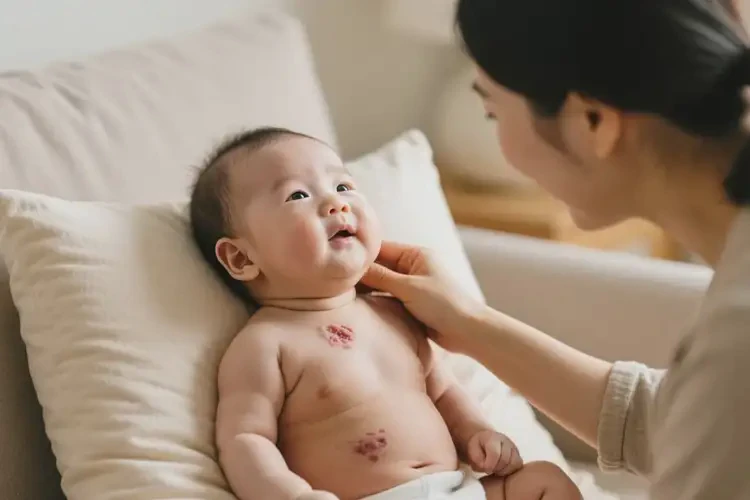 寶寶脖子上起濕疹不管它會自己痊愈嗎(圖3)