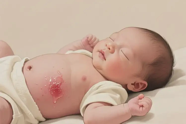 新生兒肚子上容易長濕疹不管它會自己自愈嗎(圖1)