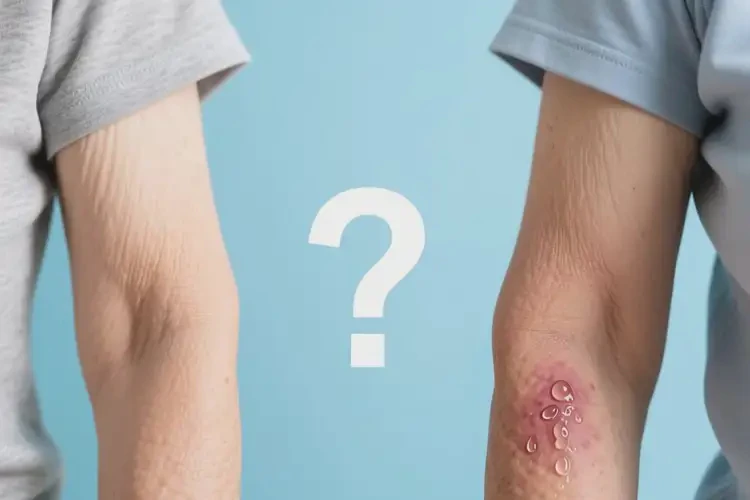 老年人手臂容易起濕疹不管它會(huì)自己痊愈嗎(圖1)