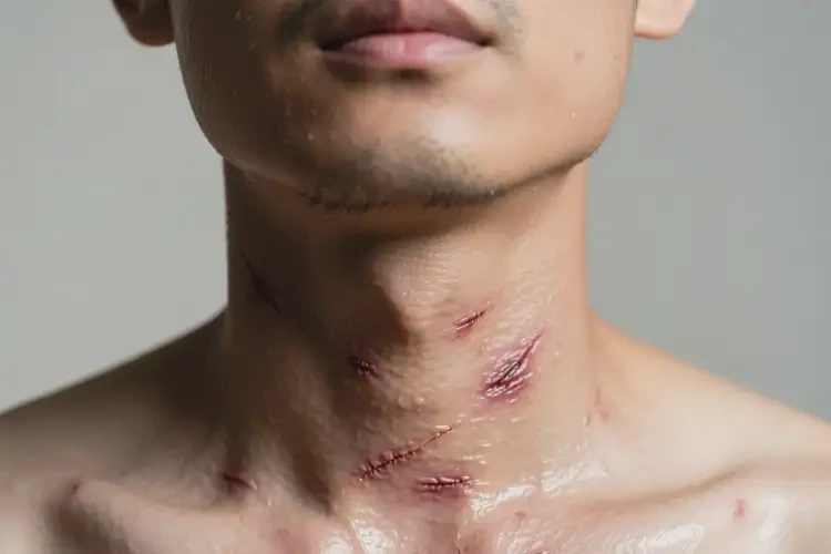 男人脖子出湿疹不管它会自己好吗(图1)