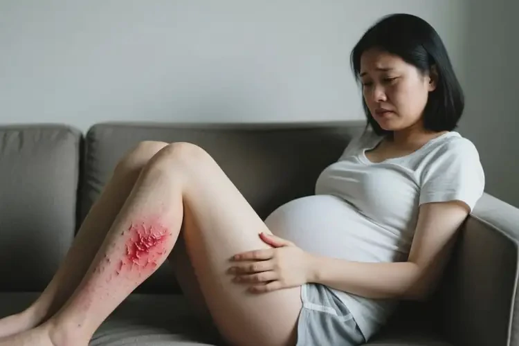 产妇大腿上出湿疹不管它会自己痊愈吗(图2)