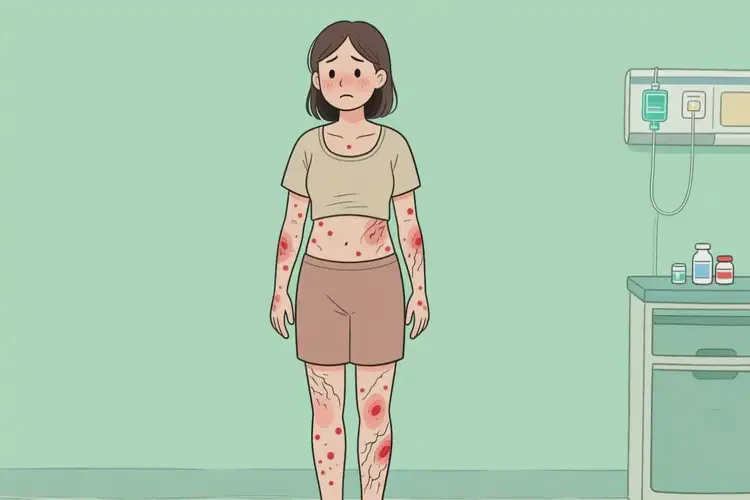 女性全身出現(xiàn)濕疹不管它會(huì)自己自愈嗎(圖1)