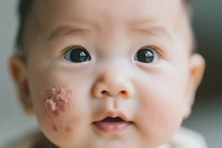 嬰兒臉上偶爾長(zhǎng)濕疹能靠自己自愈嗎(圖2)