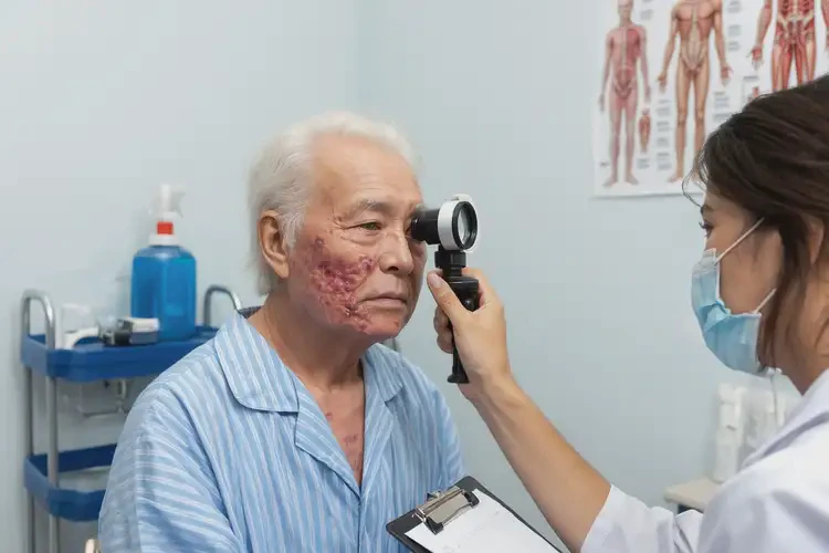 老年人臉上起濕疹可以徹底自愈嗎(圖1)