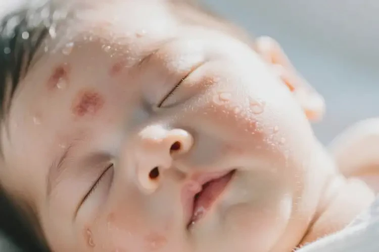 嬰兒臉上偶爾起濕疹能徹底自愈嗎(圖1)