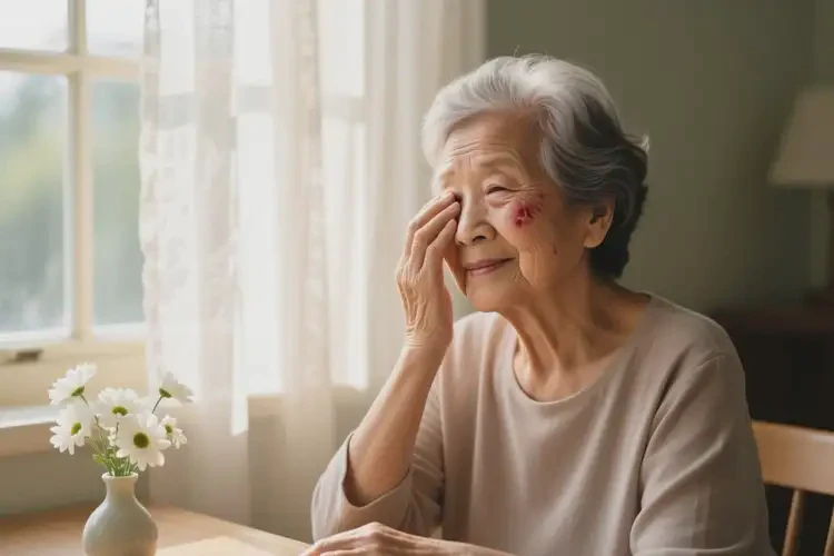 高齡老人臉上偶爾長濕疹不管它會自己自愈嗎(圖2)