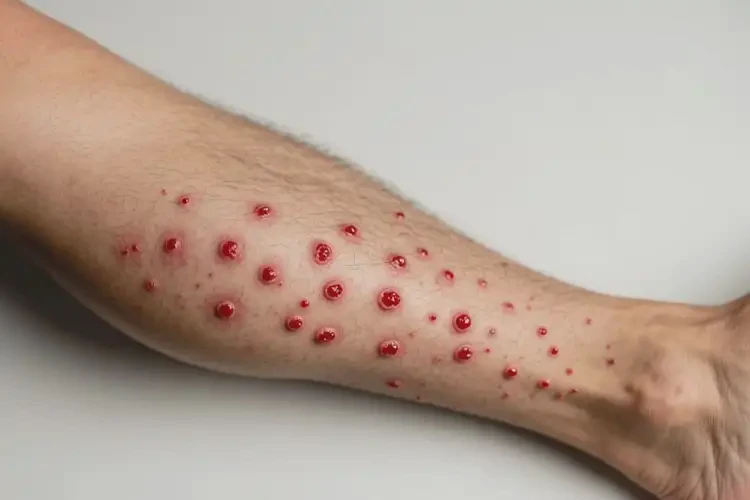 男人小腿上偶爾起濕疹不管它會自己自愈嗎(圖1)