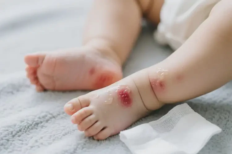 寶寶腳上偶爾起濕疹不管它會(huì)自己自愈嗎(圖2)