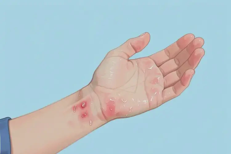 中學(xué)生手臂上出現(xiàn)濕疹不管它會(huì)自己好嗎(圖2)