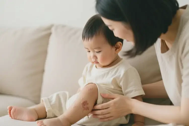 幼兒大腿上出現(xiàn)濕疹不管它會自己好嗎(圖4)