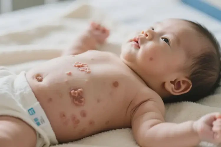 寶寶肚子上出現(xiàn)濕疹不管它會(huì)自己好嗎(圖4)