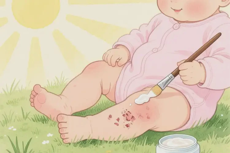 婴儿大腿上偶尔起湿疹可不可以彻底自愈(图1)