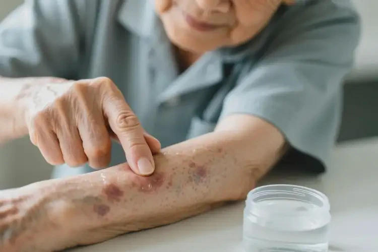 高齡老人手臂容易長濕疹不管它會自己好嗎(圖1)