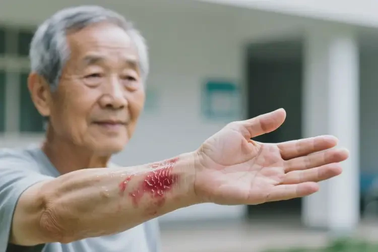 老年人手臂出湿疹能彻底自愈吗(图1)