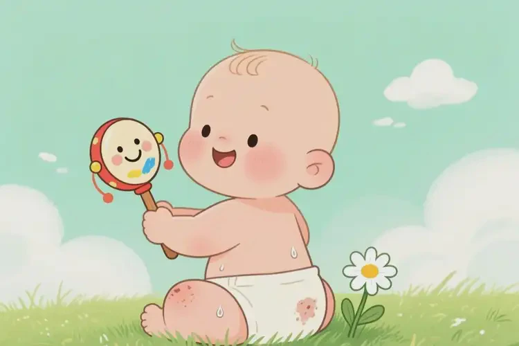 寶寶屁股上出現(xiàn)濕疹不管它會(huì)自己痊愈嗎(圖1)