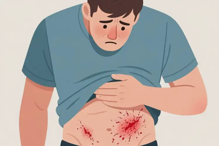 男人肚子上容易長濕疹不管它會自己痊愈嗎(圖1)