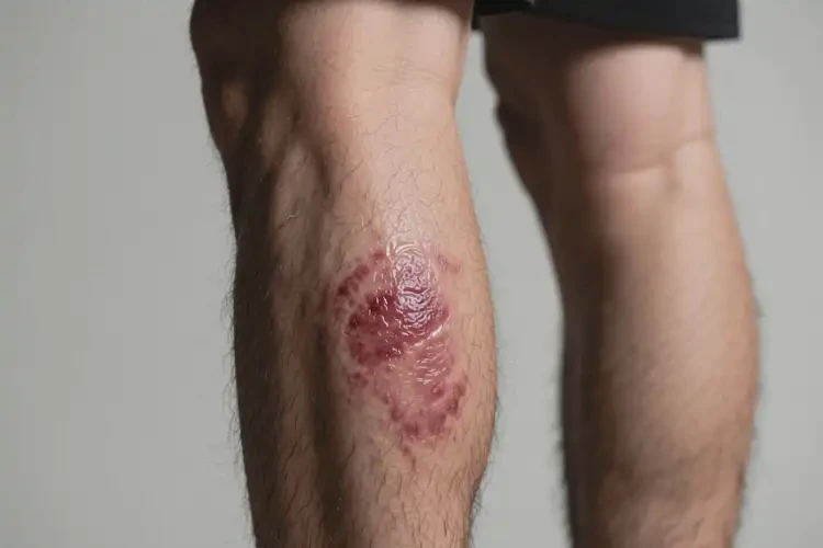 男人小腿偶尔起湿疹不管它会自己自愈吗(图2)