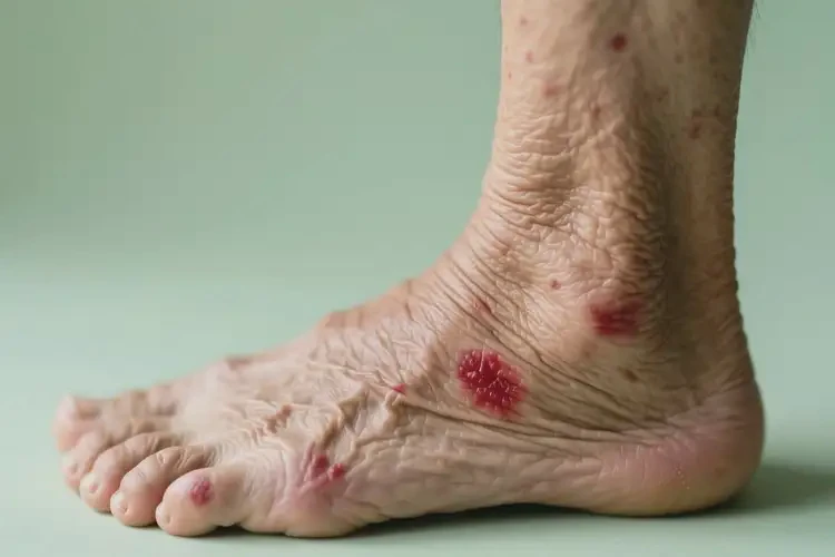 老人腳上偶爾長(zhǎng)濕疹可以徹底自愈嗎(圖1)