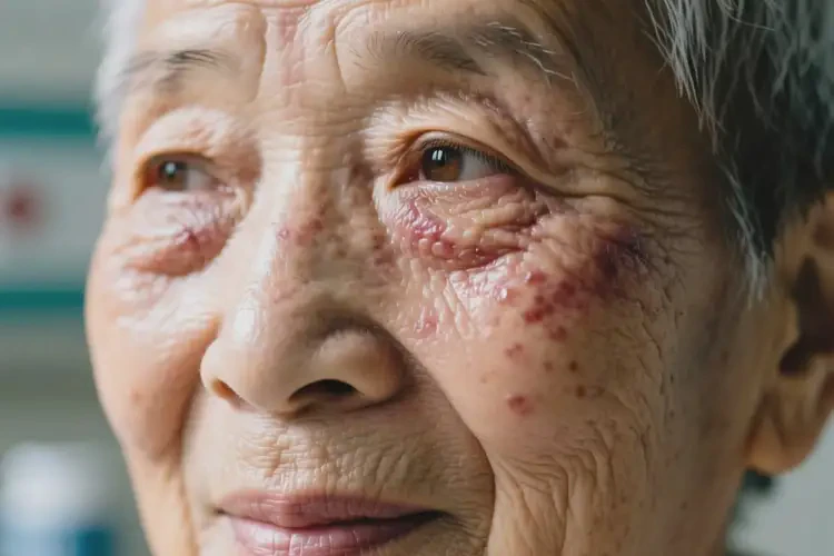 老年人臉上出濕疹可以徹底自愈嗎(圖1)