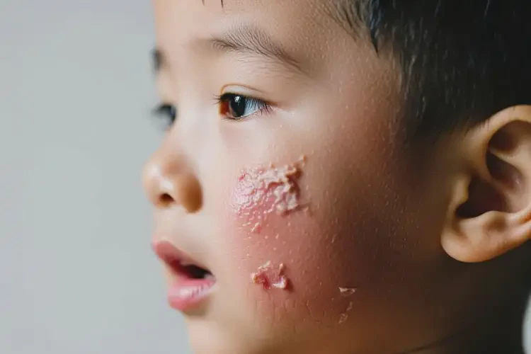 孩子臉上出現(xiàn)濕疹不管它會自己好嗎(圖2)