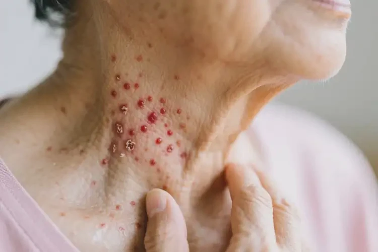 老年人脖子上經(jīng)常長(zhǎng)濕疹不管它會(huì)自己自愈嗎(圖1)