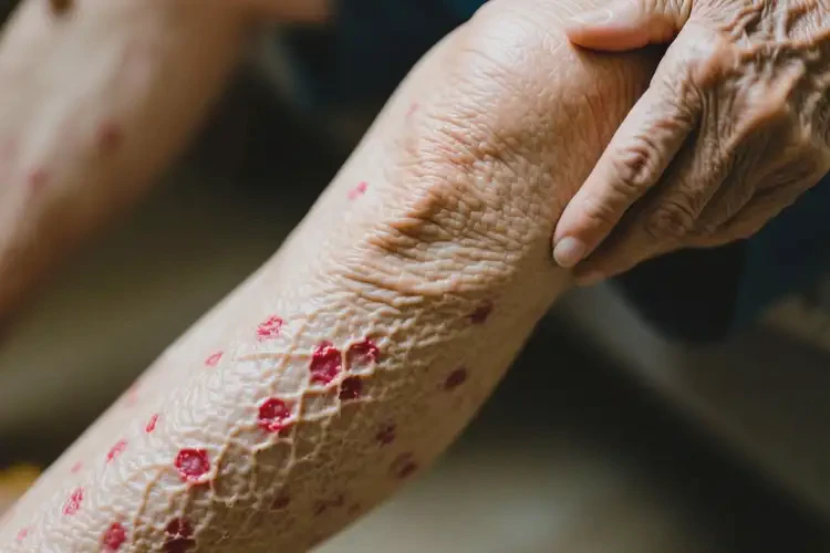 老年人大腿起濕疹不管它會(huì)自己好嗎(圖2)