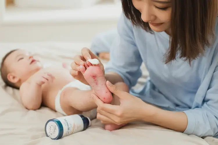 寶寶腳上出濕疹可以徹底自愈嗎(圖3)