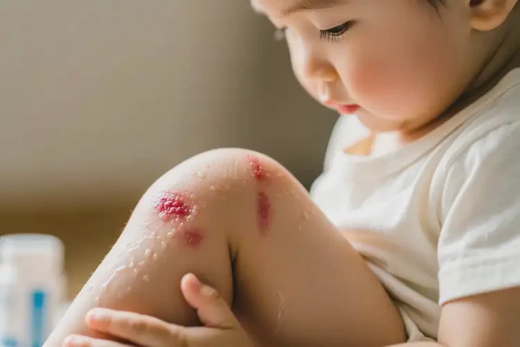 小兒大腿上有濕疹不管它會(huì)自己好嗎(圖2)