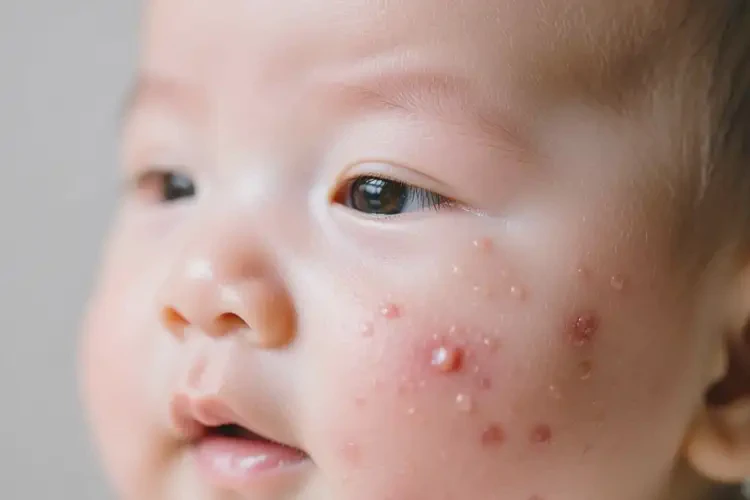 嬰兒臉上偶爾長濕疹可不可以徹底自愈(圖1)