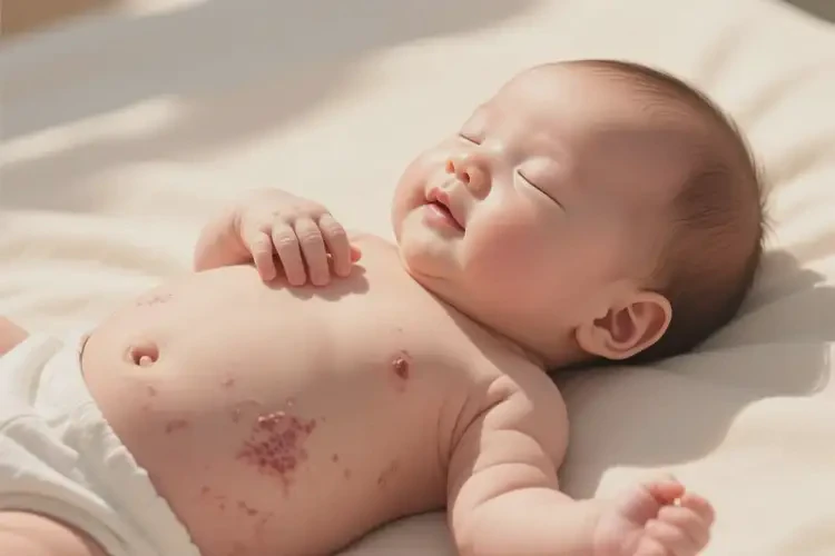 嬰兒肚子有濕疹不管它會(huì)自己自愈嗎(圖2)