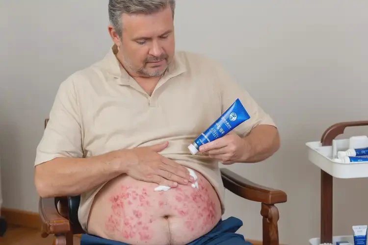 男性肚子上容易起湿疹不管它会自己自愈吗(图2)