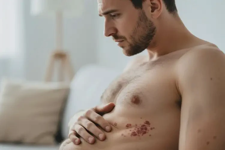 男人肚子上容易長(zhǎng)濕疹能不能徹底自愈(圖1)