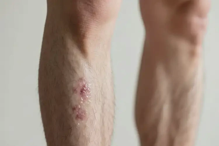 男性小腿起濕疹不管它會自己自愈嗎(圖1)