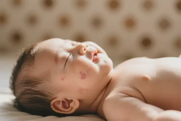小兒臉上容易長濕疹不管它會(huì)自己好嗎(圖2)