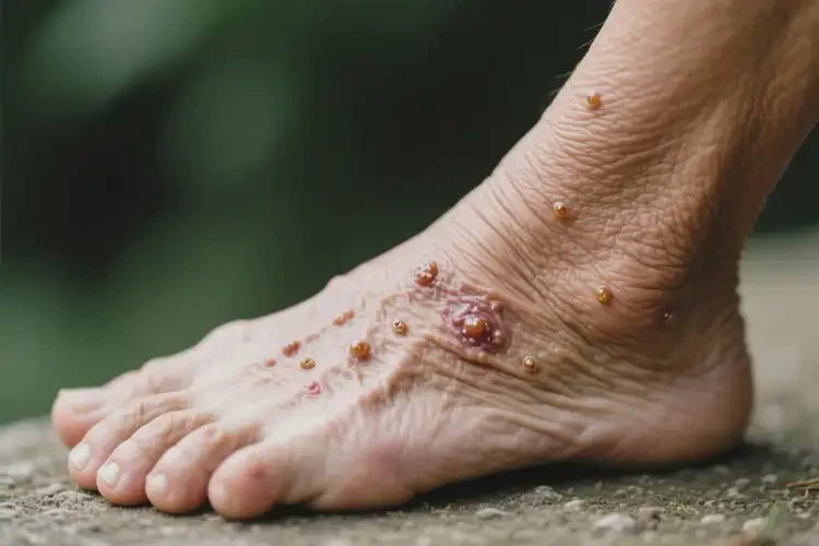 老年人脚上出湿疹不管它会自己好吗(图2)