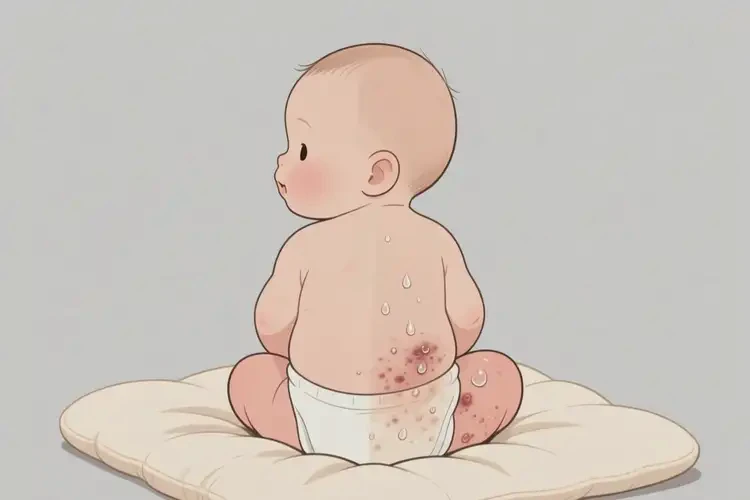 新生兒屁股出現(xiàn)濕疹不管它會(huì)自己痊愈嗎(圖1)