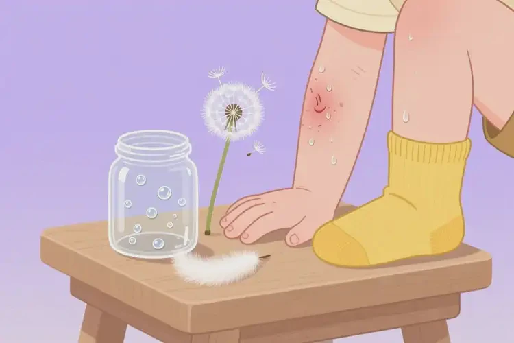 少兒手臂上偶爾起濕疹不管它會(huì)自己自愈嗎(圖1)