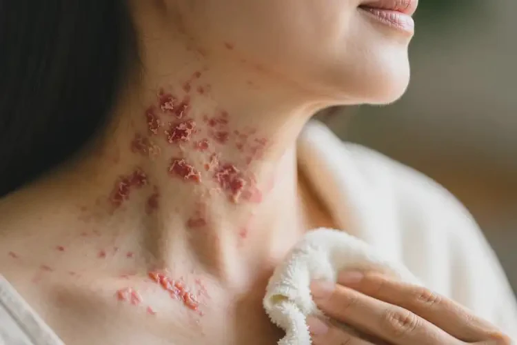 產(chǎn)婦脖子起濕疹能夠徹底治愈嗎(圖1)