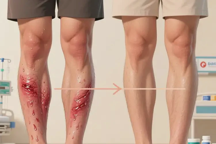 男人小腿容易起濕疹不管它會(huì)自己自愈嗎(圖2)