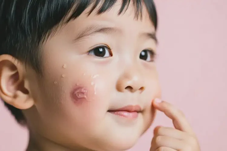 兒童臉上偶爾長濕疹不管它會自己痊愈嗎(圖1)