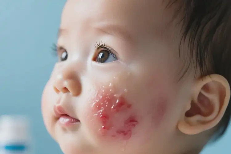 嬰兒臉上經常起濕疹能徹底自愈嗎(圖2)