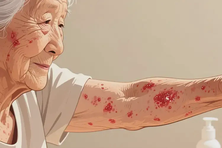 老年人手臂上出濕疹能夠徹底治愈嗎(圖4)