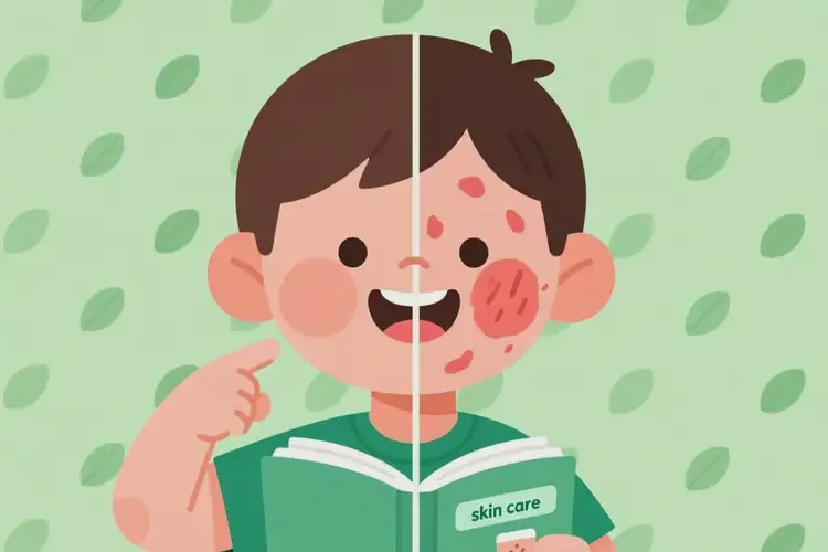 孩子身上出現(xiàn)濕疹不管它會自己好嗎(圖1)